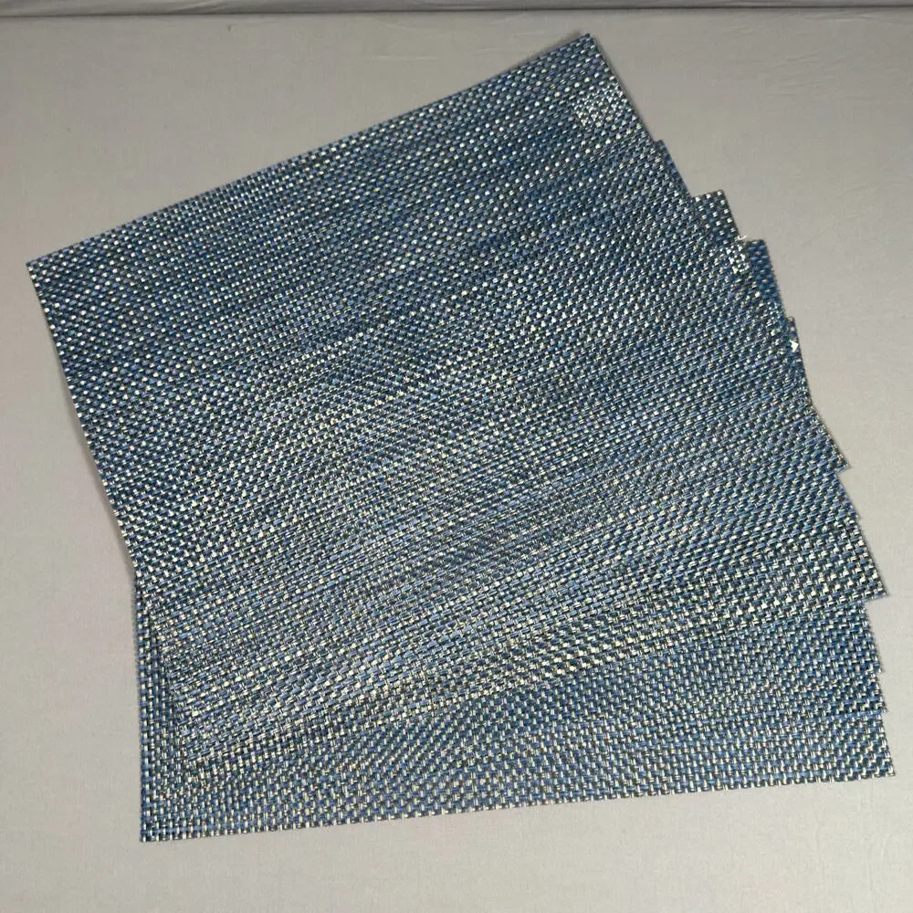 NWT PIER ONE IMPORTS Navy Blue Woven Vinyl Placemats Set of 8